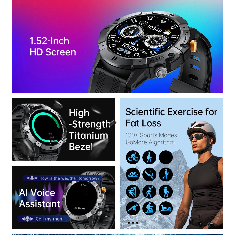 Blue Tooth Call Women Fitness Outdoors Smart Watches 1.52" Waterproof Sleep Heart Rate Monitor Sports Smartwatch Weather Oasis Select