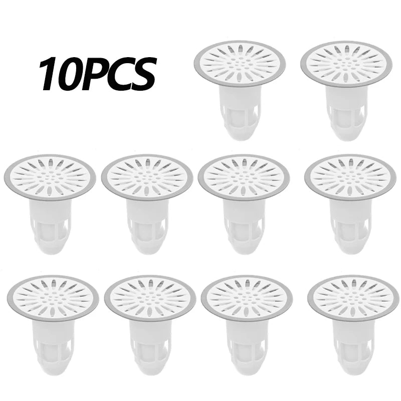 floor drain deodorizer sewer deodorizer gag catcher bathroom sewer filter anti-bug cockroach bathroom toilet sealing plug cover Oasis Select White 10PCS
