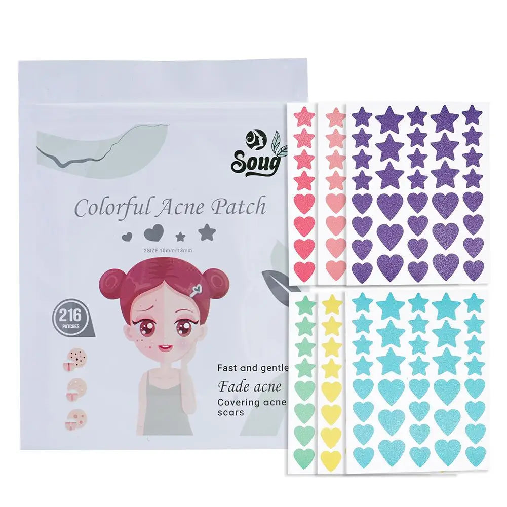 216-Pack Colorful Invisible Pimple Patches – Acne Spot Stickers Acne Pimple Patches Oasis Select A