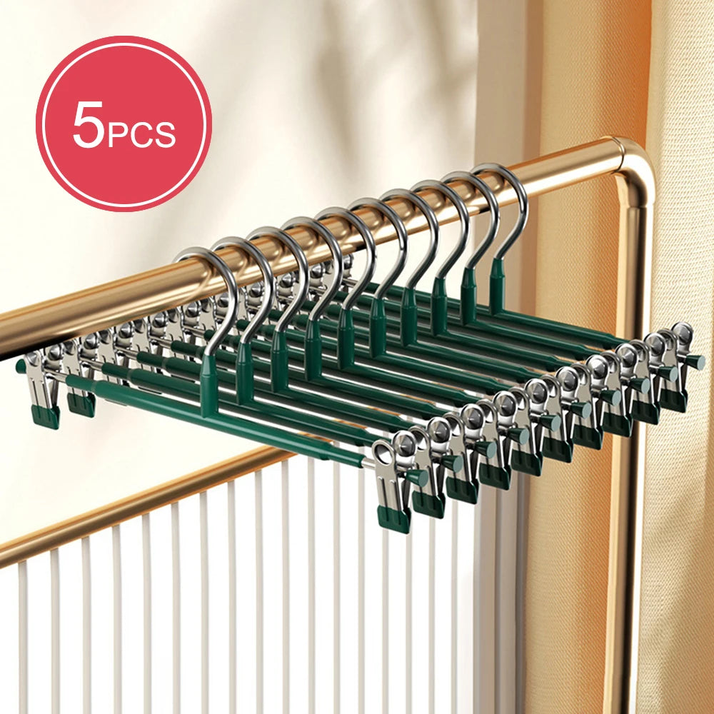 Stainless Steel Pants & Skirt Hangers with Adjustable Clips