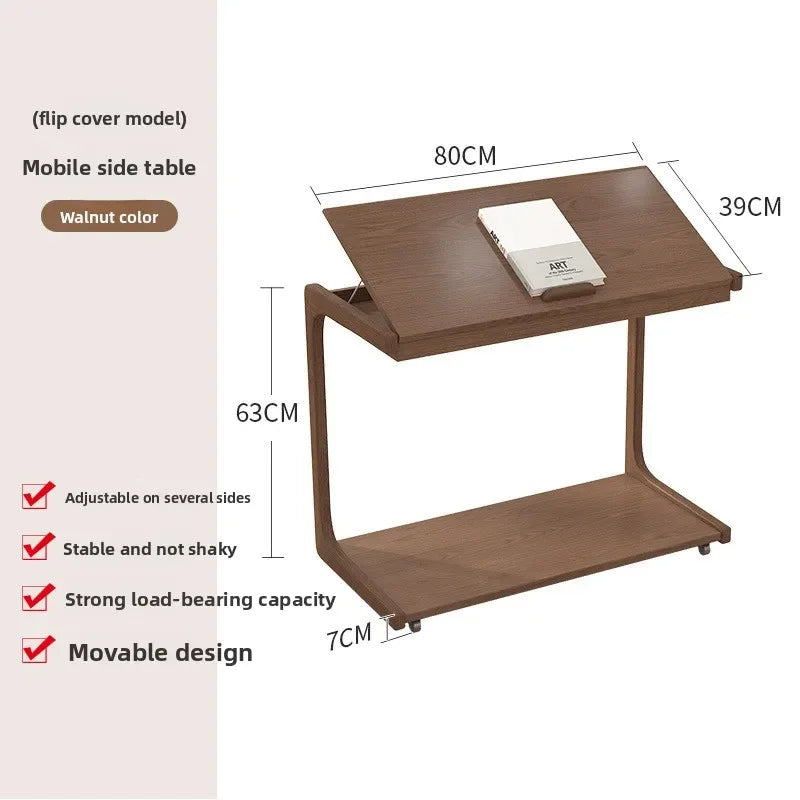Multi-functional Coffee table removable sofa side small coffee table household living room side table Oasis Select Walnut 80A