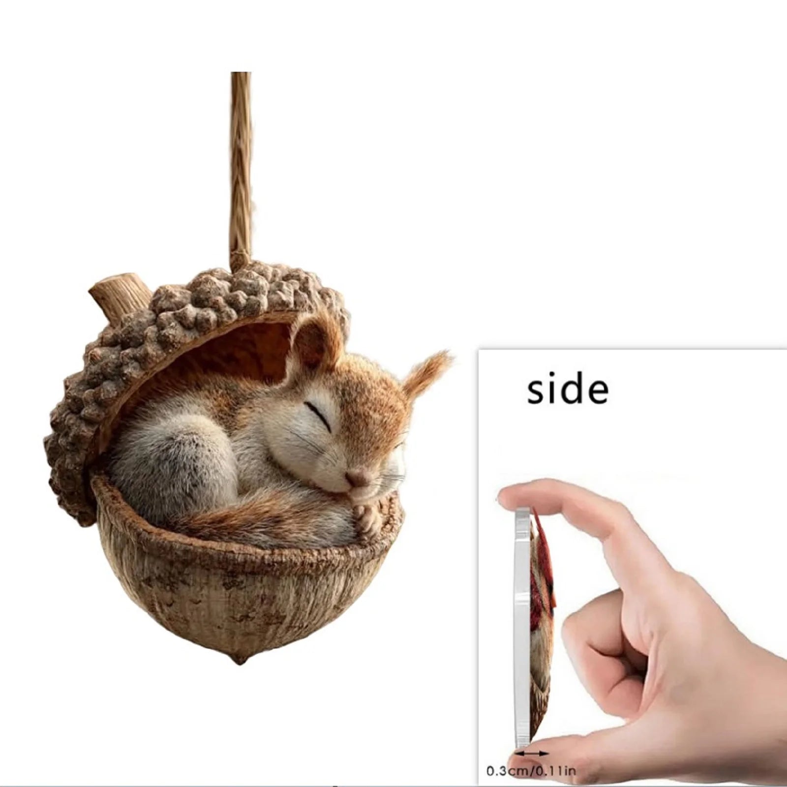Animal Acorn Christmas Ornaments – Fox Hedgehog Bunny Christmas Tree Ornament Oasis Select B One Size