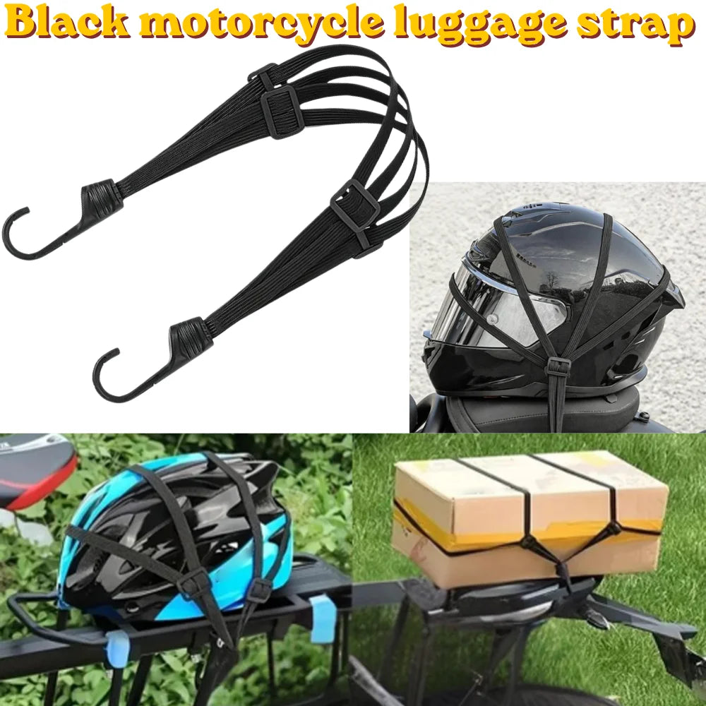 Motorcycle Helmet Straps with Hook 60/90CM 2 PCS High-Strength Retractable Protective Luggage Net small item storage Oasis Select