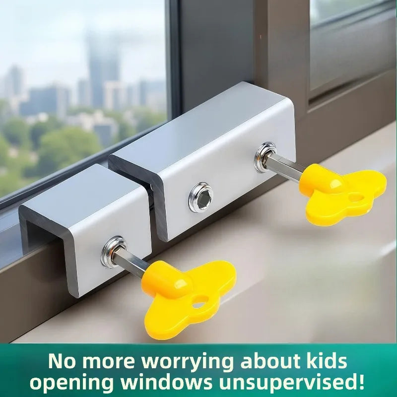 Adjustable Window Security Lock Sliding Door Stopper With Key Preventing Kids Pets From Opening Unintentionally Oasis Select