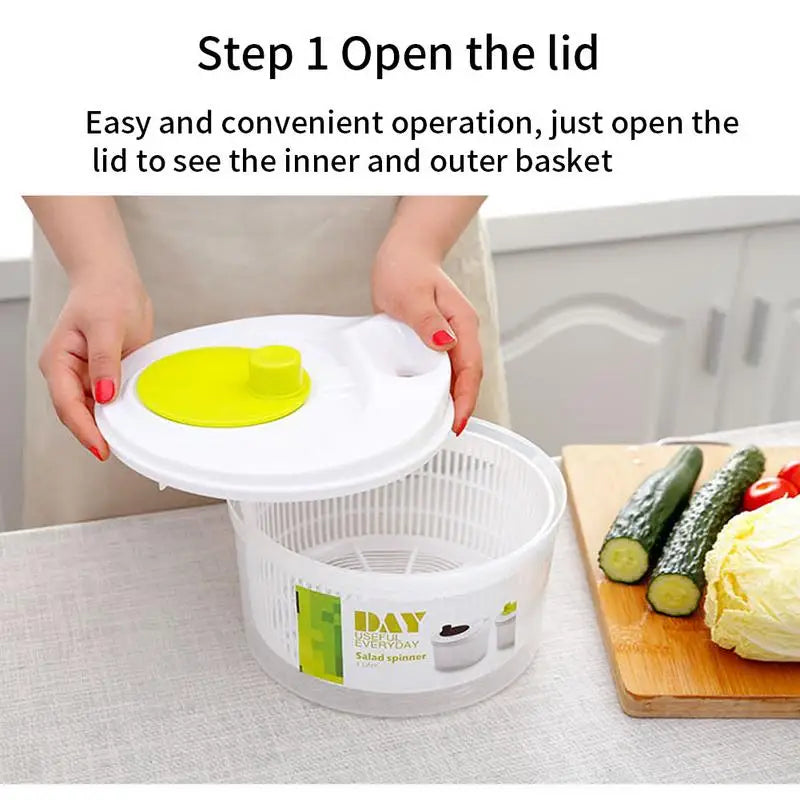 Salad Spinner Large Capacity Dryer with Double Layer Quick and Easy Multi-Use Dehydrator Drainer for Fruits Vegetables Pasta Oasis Select