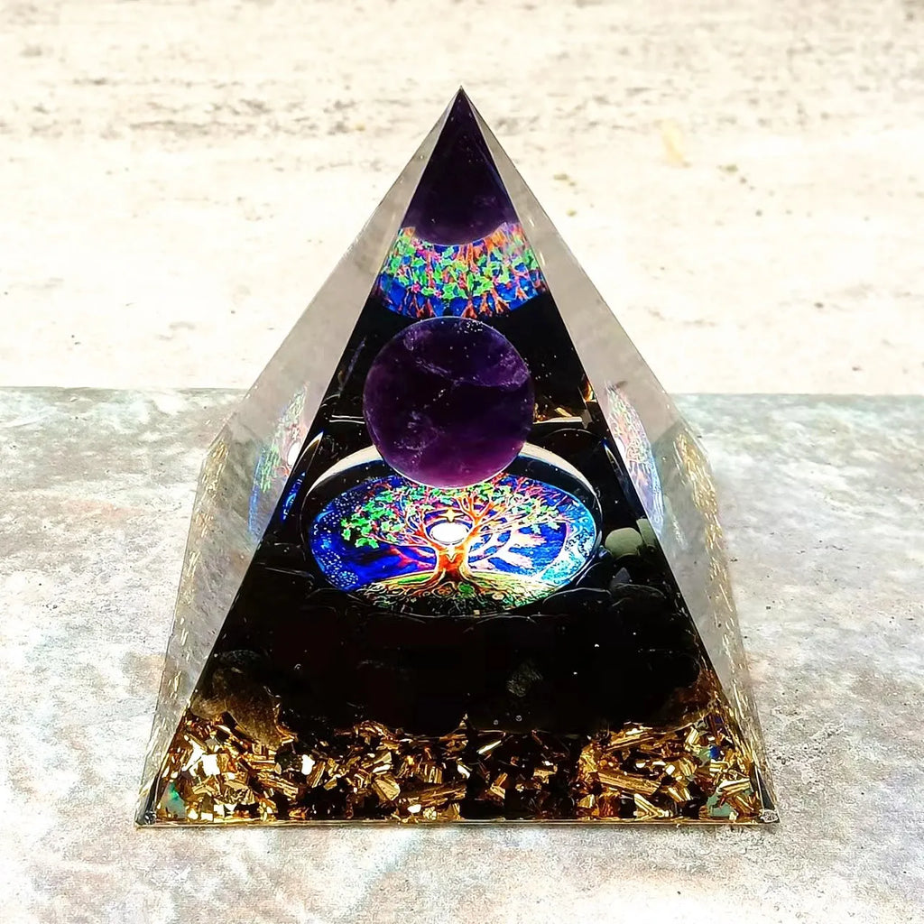 Crystal Pyramid ornaments crushed stone glue dropping resin crafts home and office car decoration products decorations for home Oasis Select 7 60mm x 60mm