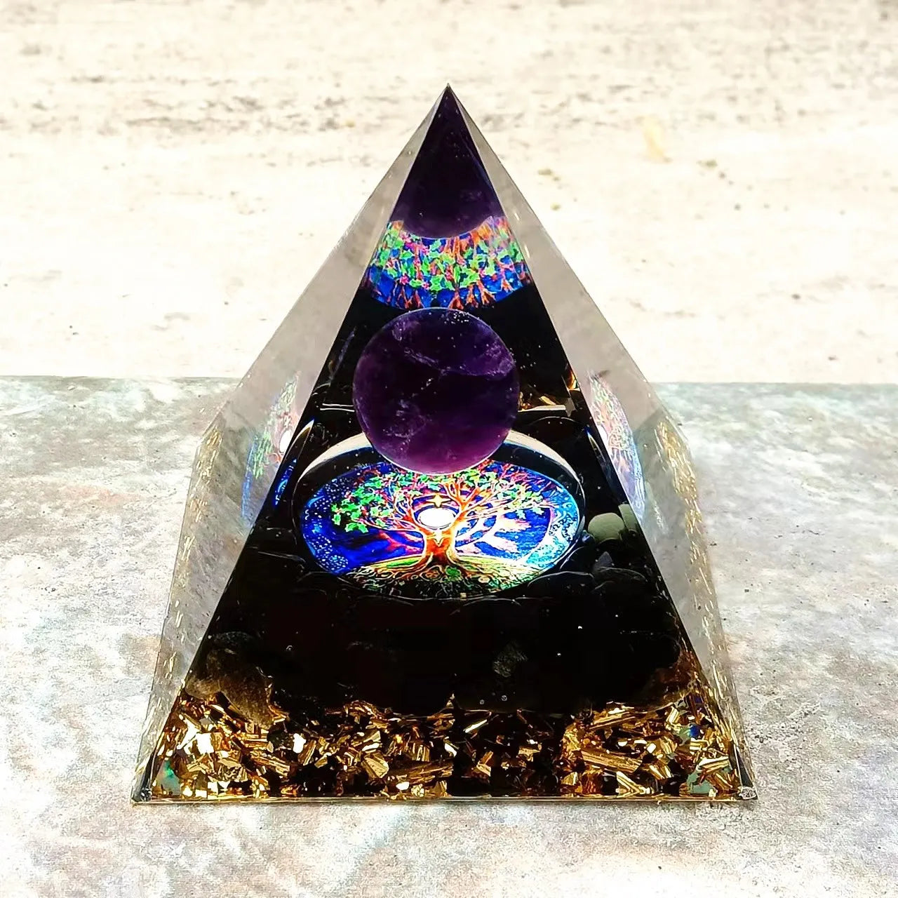 Crystal Pyramid ornaments crushed stone glue dropping resin crafts home and office car decoration products decorations for home Oasis Select 7 60mm x 60mm