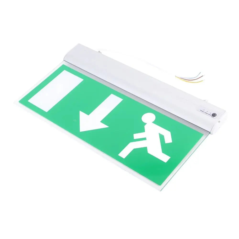 LED Exit Sign Emergency Evacuation Light | Acrylic Green Indicator Emergency Exit Sign Oasis Select
