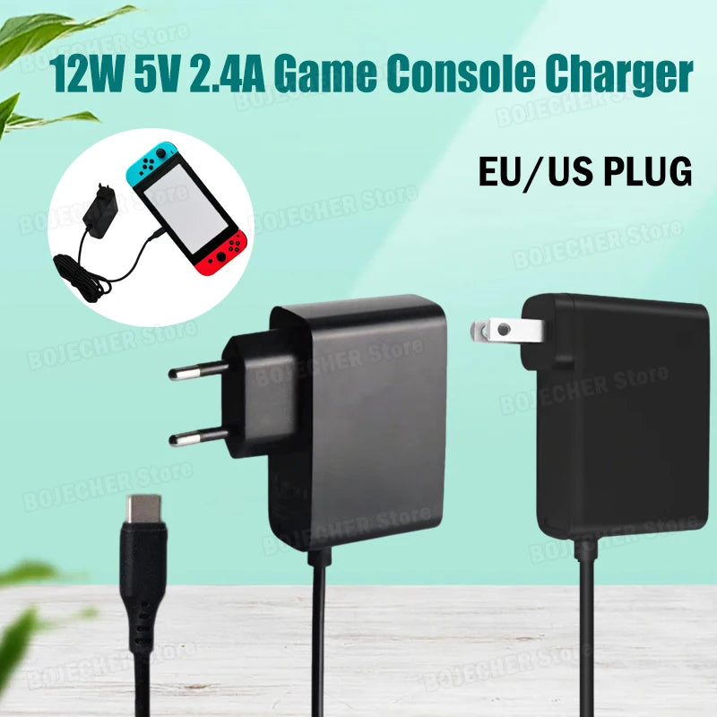 12W 5V 2.4A TYPE-C Power Supply Adapters For OLED Lite NS NX Handheld Game Console Charger USB C Interface EU US Plug Oasis Select
