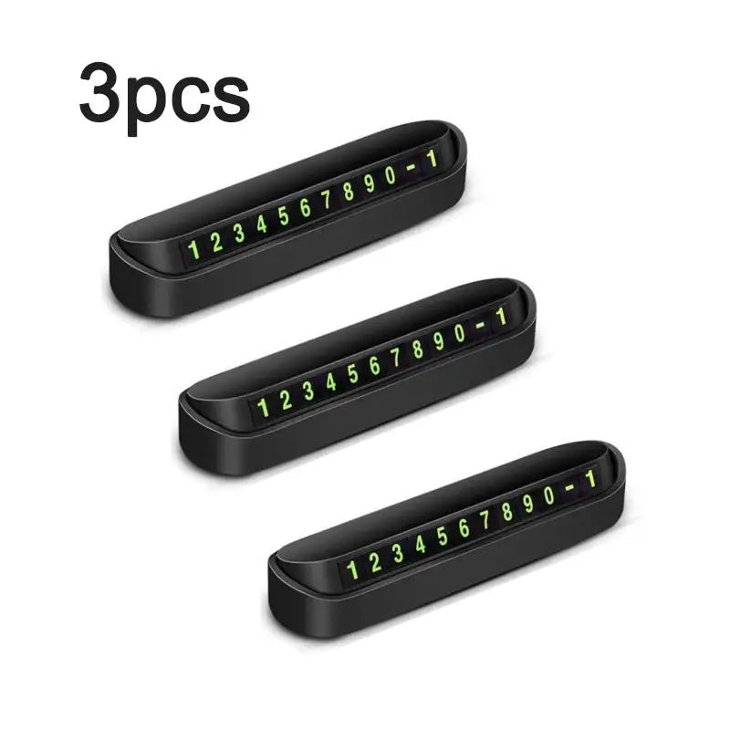 1/2/3/4pcs Portable Car Phone Number Card Temporary Parking Card Plate Telephone Number Car Park Stop Automobile Accessories Oasis Select Black 3pcs