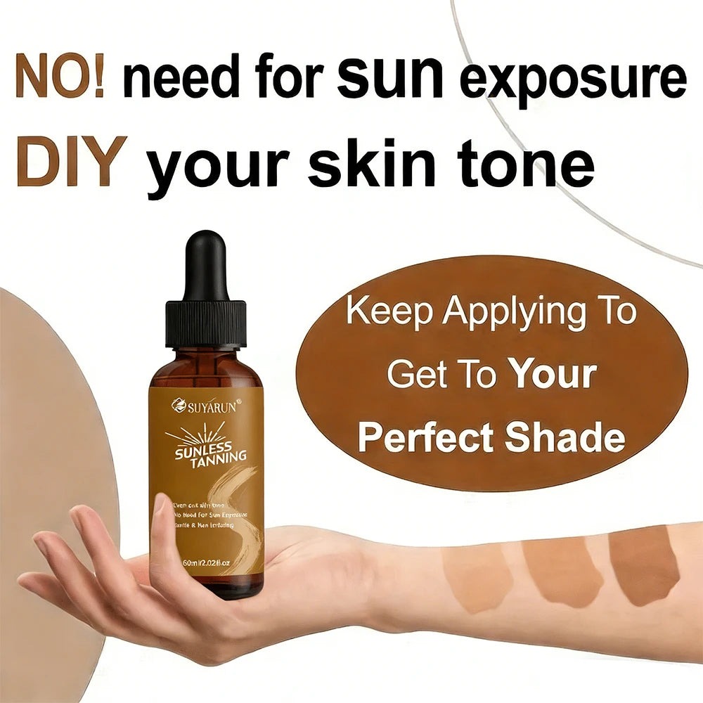SUYARUN Self-Tanning Serum – Streak-Free Bronze Glow Face & Body Self-Tanning Serum Oasis Select