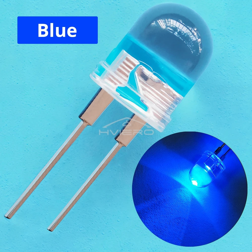 50PCS 10mm Round LED Diodes – High Brightness Multi-Color
