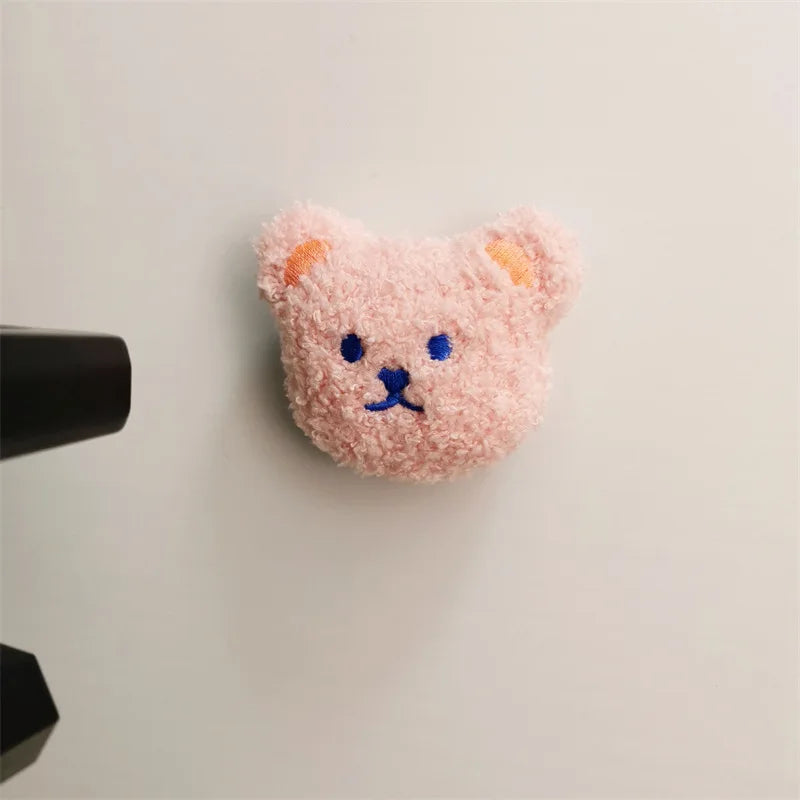 Ins Korean Bear Children's Room Door Rear Handle Silent Anti-collision Sticker Cushion Anti-Bump Wall Protector Door Stopper Oasis Select Pink Bear