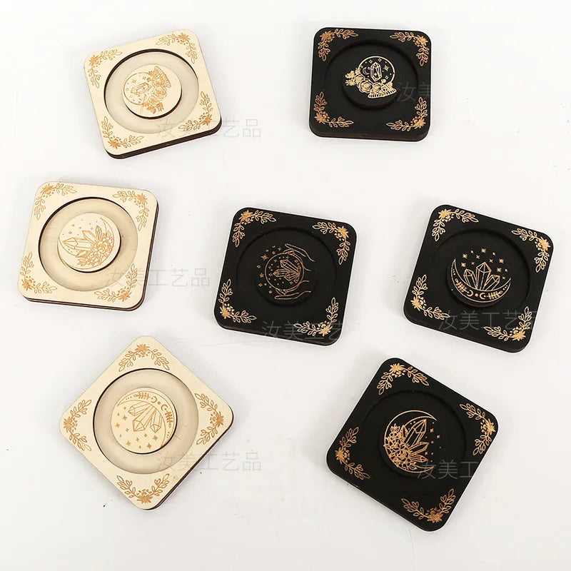 Wooden Beaded Tray Decoration Creative American Decorative Jewelry Display Stand Round Hand Tray Wooden Crafts Home Decor Oasis Select