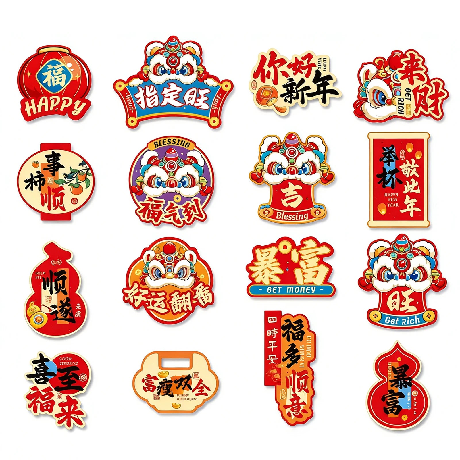 Year of Horse Chinese New Year Fridge Magnets | 6/8/16 Pcs