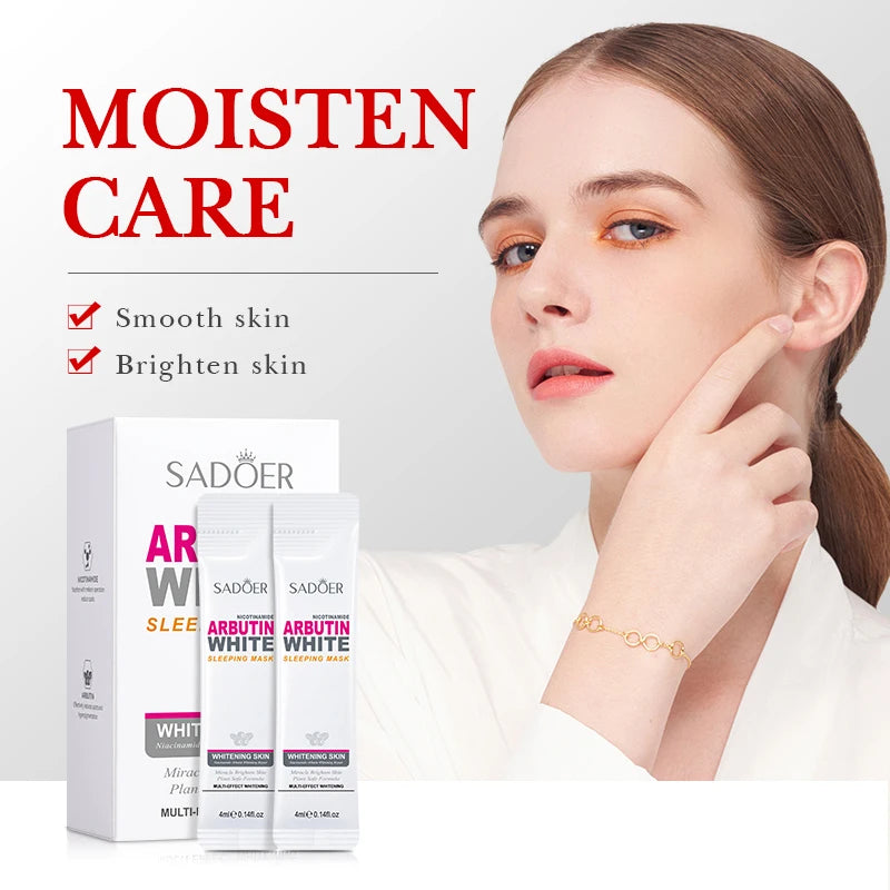 20pcs/box SADOER Sleeping Facial Masks Face Moisturizing Hydrating Anti-aging Whitening Anti Wrinkles Face Mask Facial Skin Care Oasis Select Arbutin