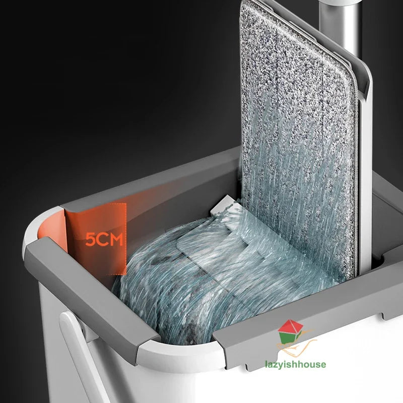 Flat Squeeze Mop with Bucket – 360° Rotating Microfiber Floor Mop & Bucket Set Oasis Select
