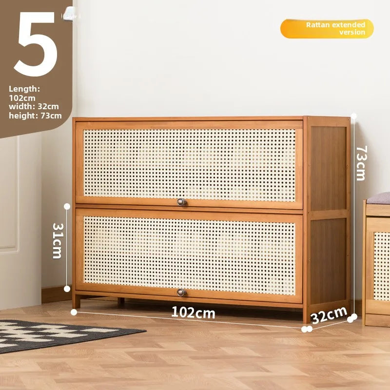Imitation rattan woven shoe cabinet, simple shoe rack at the door of the home, economical, good-looking indoors Oasis Select Five floors 102