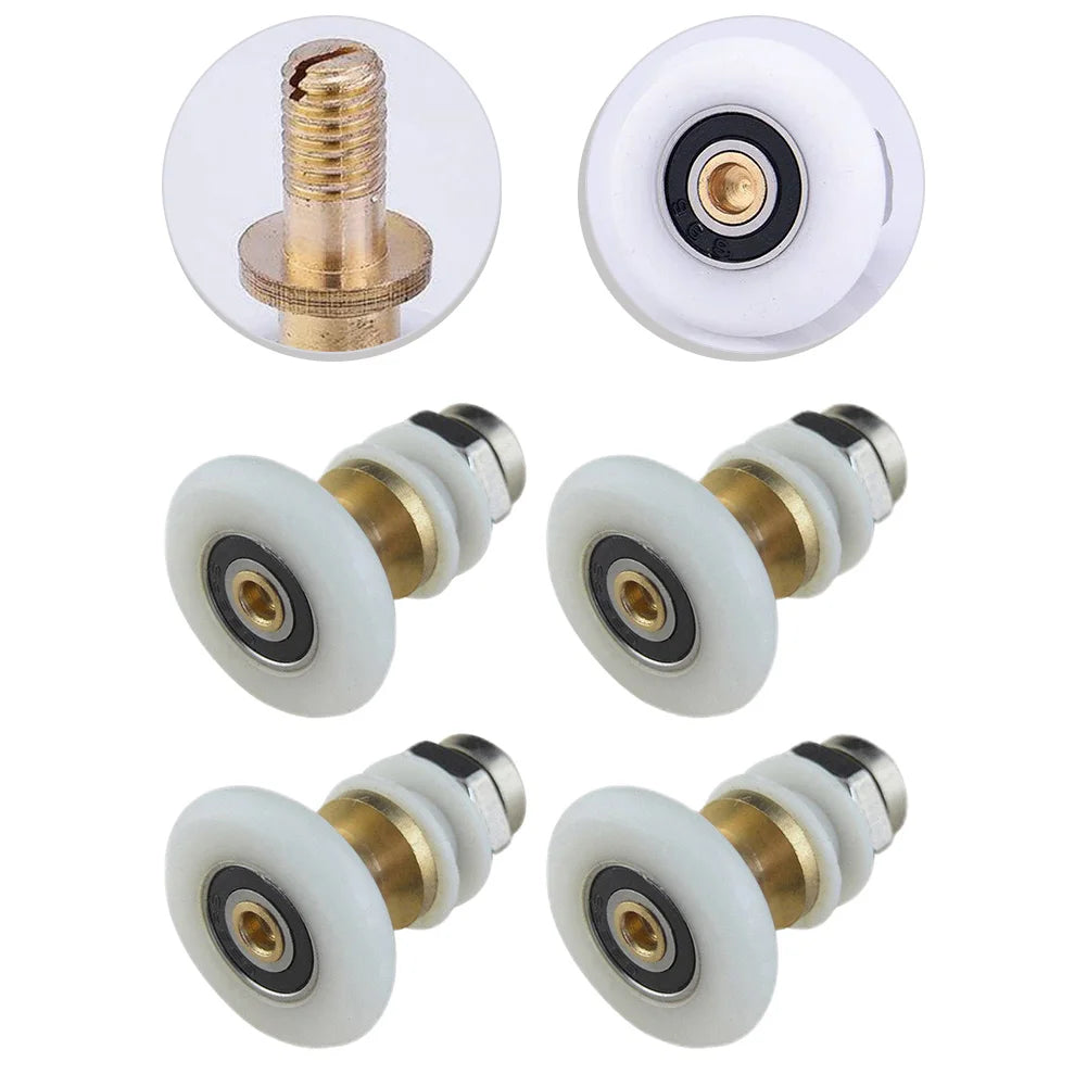 4-PCS Shower Room Pulley Bathroom Glass Sliding Door Pulley Eccentric Wheel For Upgrade Repair Shower Door System Oasis Select