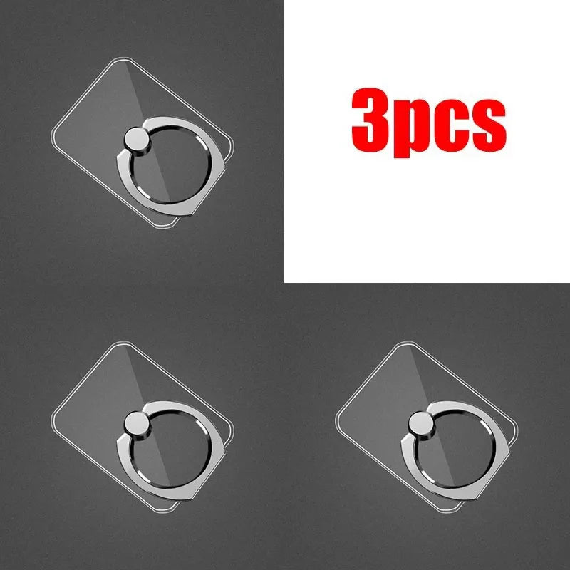 1/2/3Pcs Cell Phone Ring Holder Stand 360 ° Degree Rotation Clear Finger Grip Kickstand Compatible iPhones or Phone Case Oasis Select Rectangle-3pcs