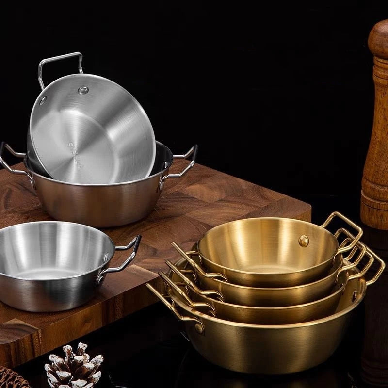 1pcs Stainless Steel Korean Style Pot Golden Sauce Dishes Appetizer Serving Dishes Sets Tray Spice Plates Kitchen Tableware Oasis Select