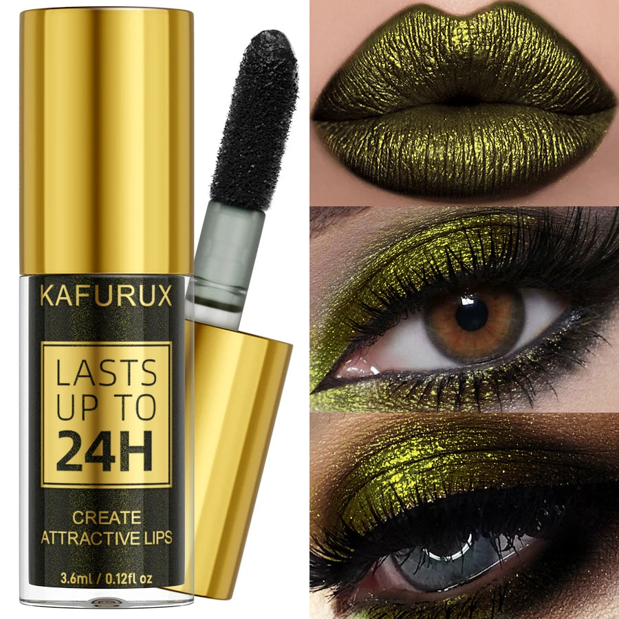 KAFURUX Metallic Glitter Lip & Eye Pencil – 3 Shades Waterproof