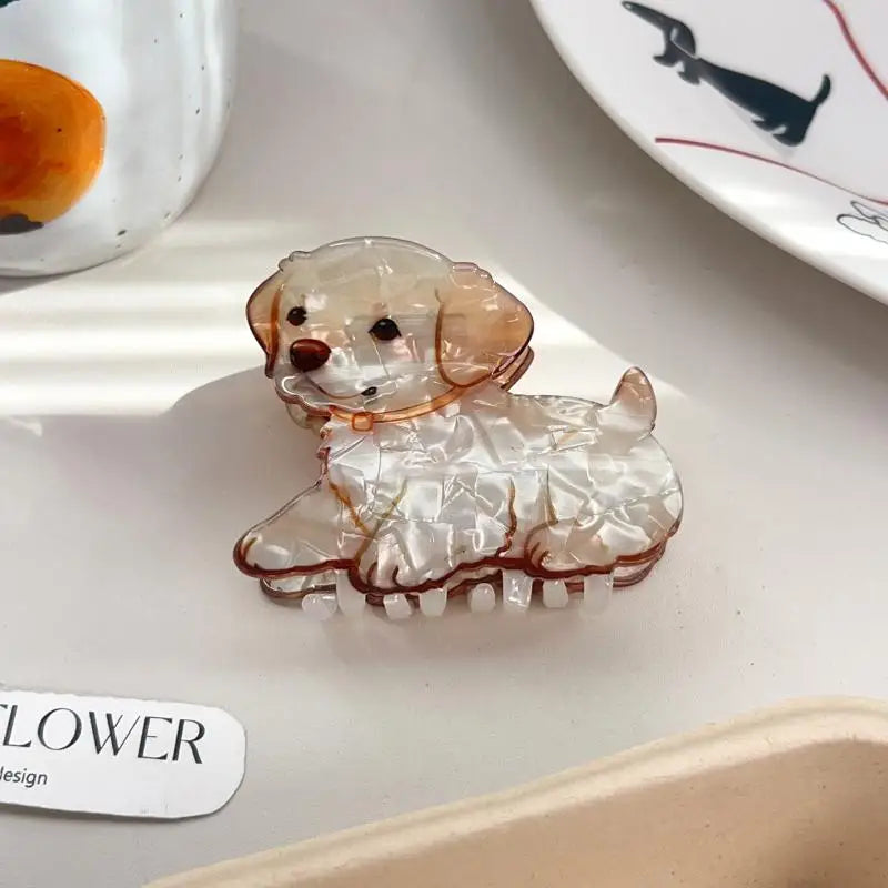 Puppy Dog Hair Claw Clips | Cartoon Acrylic Shark Clips Hair Claw Clip Oasis Select A3