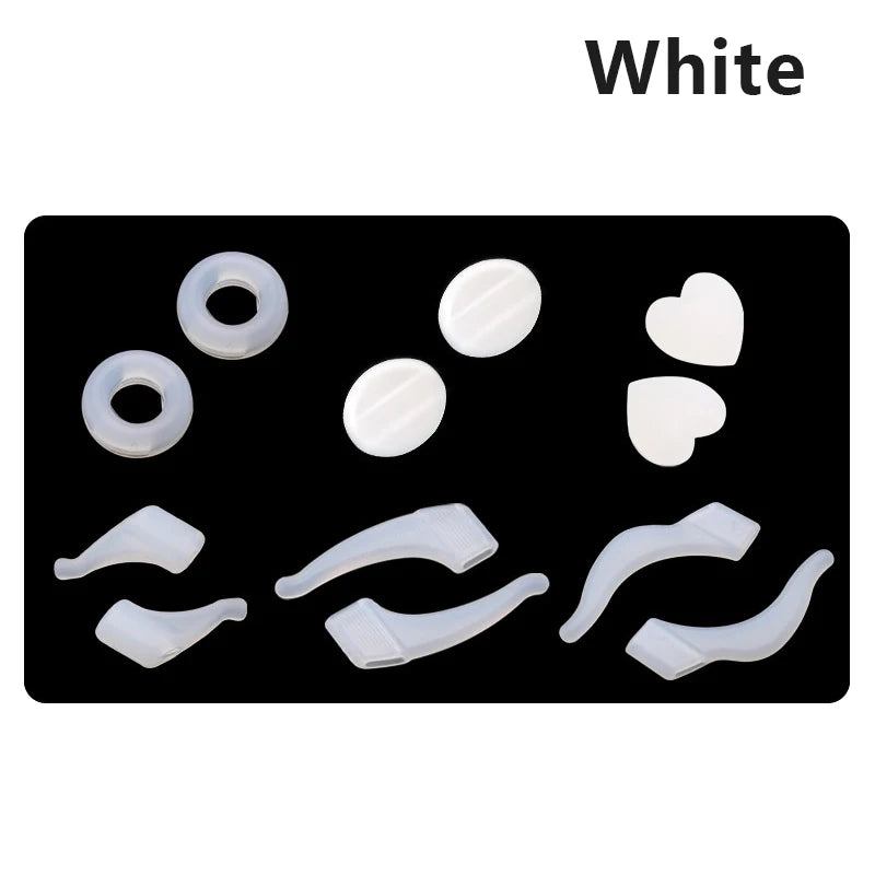 Anti-slip Silicone Ear Grip Glasses Eyeglasses Leg Ear Hook Stopper Bracket Fastener Accessories Temple Tip Eyewear Holder Oasis Select White