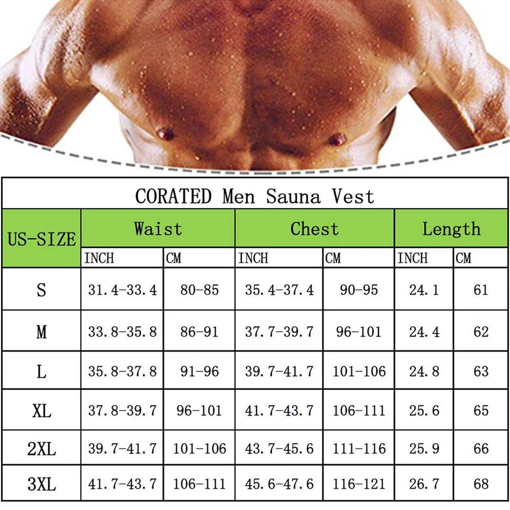 Men's Sauna Waist Trainer Vest Sweat Vest with Trimmer Belt Workout Tank Top Body Shaper Fitness Slimming Shirt Shapewear Oasis Select