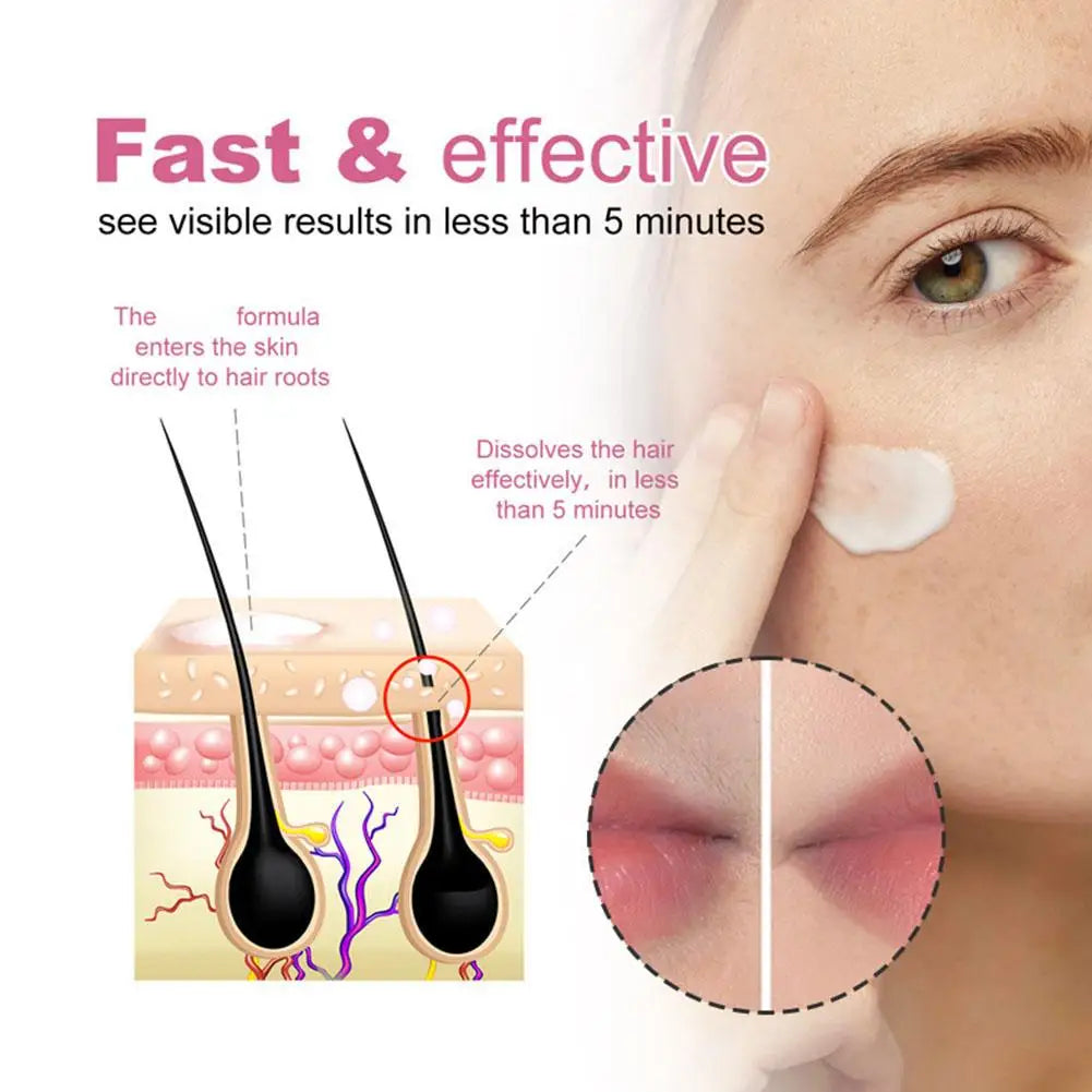 Peach Facial Hair Removal Cream Depilatory Moisturizing Nourishing Oasis Select