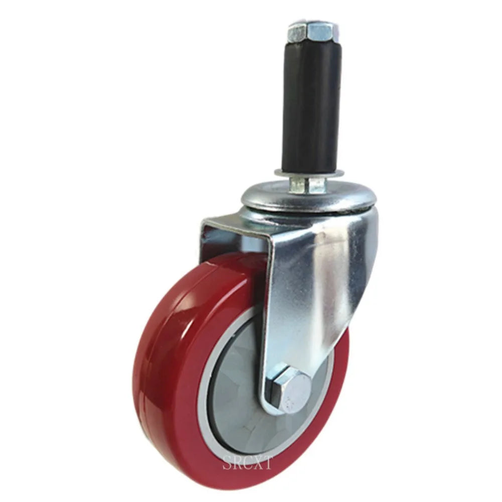 3/4/5inch Medium Duty polyurethane wheels Industrial rigid double ball bearing trolley pvc swivel with lock caster wheels Oasis Select