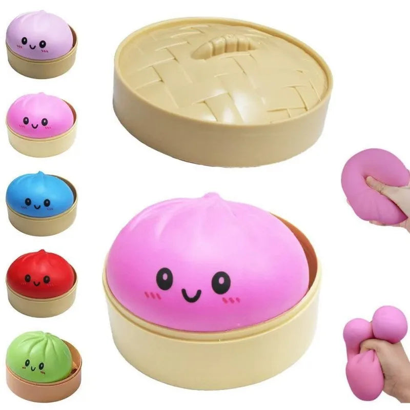 Colorful Dumpling Squishes Stress Balls, Reusable Slow Rebound Decompression Toys, Dough Ball for Stress Relief & Children Gift Oasis Select