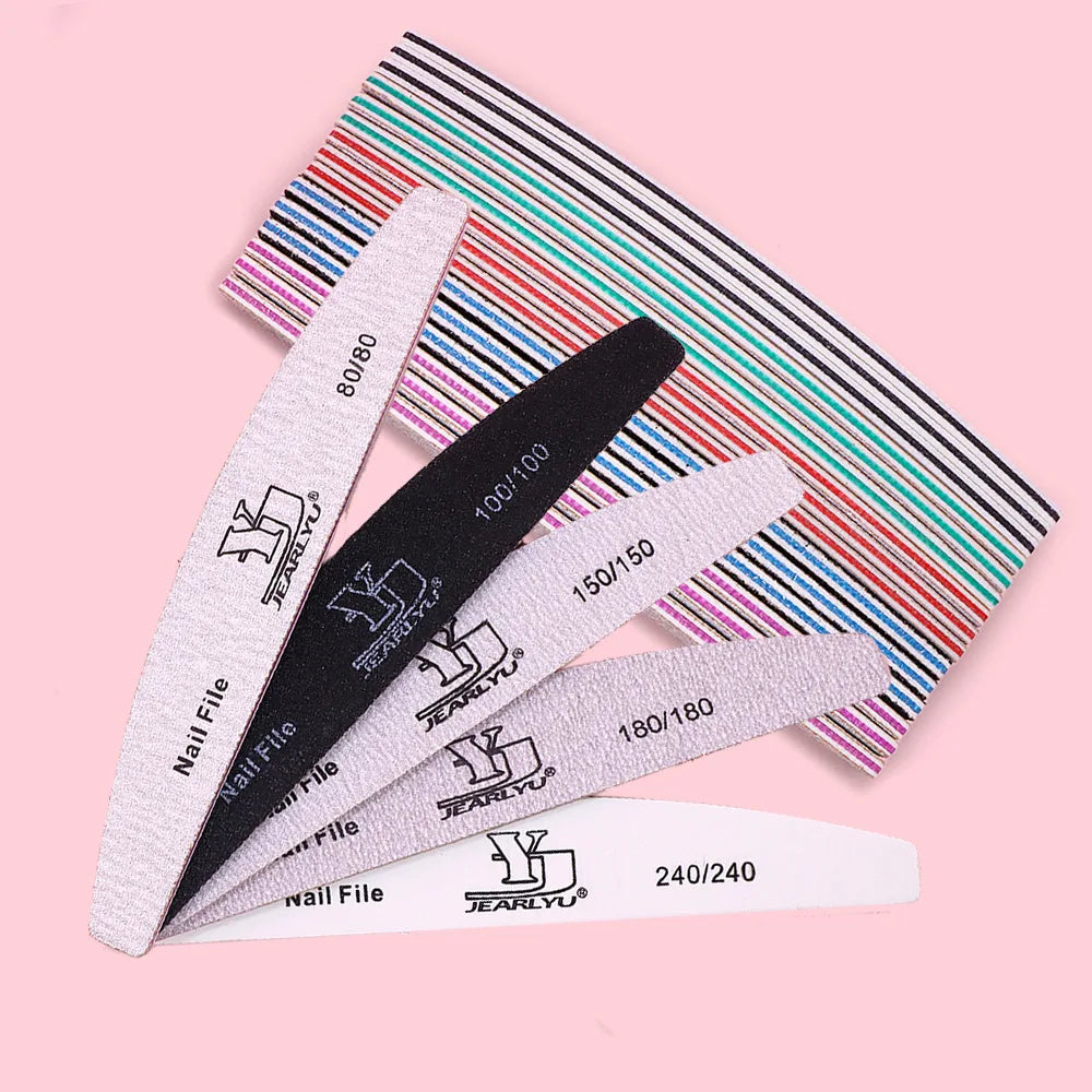 5Pcs/Lot Nail File Mix Color Limas 80/100/150/180/240 Grit Professional Sandpaper Cuticle Remover Buffer Files Manicure Tool Set Oasis Select