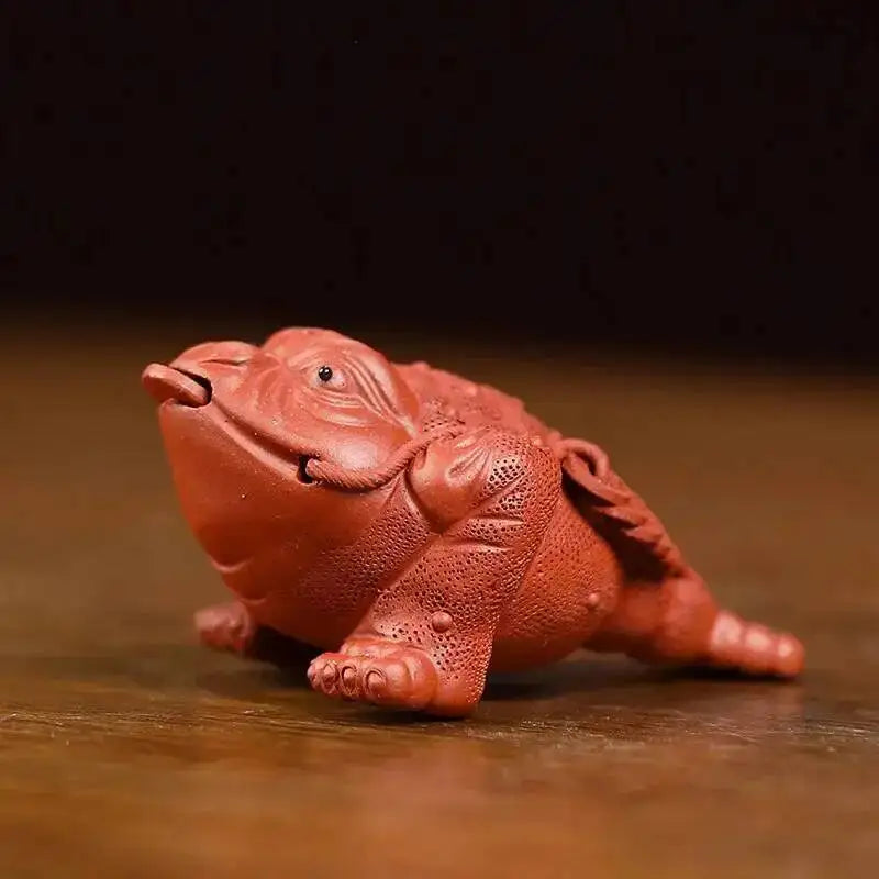 Golden Toad Wealth-attracting Ornament Purple Clay Tea Pet Tea Table Display Чайные украшения Oasis Select