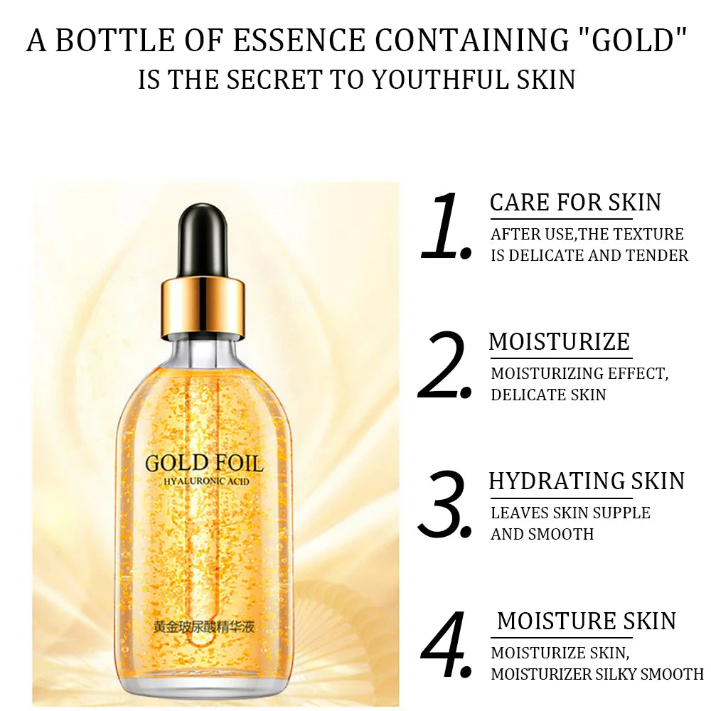 24K Gold Hyaluronic Acid Face Serum 100ml – Lifting & Brightening