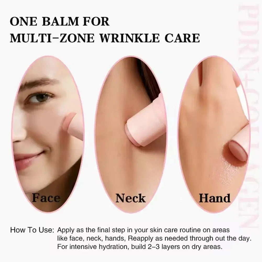 Wrinkle Bounce Moisturizing Multi Balm for Face PDRN Pink Collagen Volume Balm Moisturizer Stick Hydrating Lip Eye Neck Cream Oasis Select