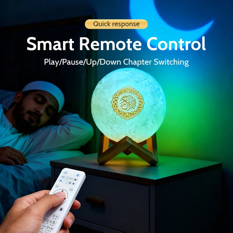 Quran Bluetooth Speaker & Night Light Lamp | Azan & 33 Languages