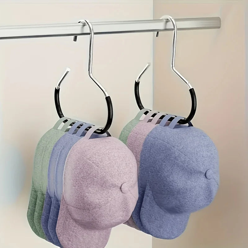 5pcs Stainless Steel Hat Hanger Organizer, Non-Slip Round Ring Closet Hooks for Hats Scarves, Space-Saving Storage for Wardrobe Oasis Select