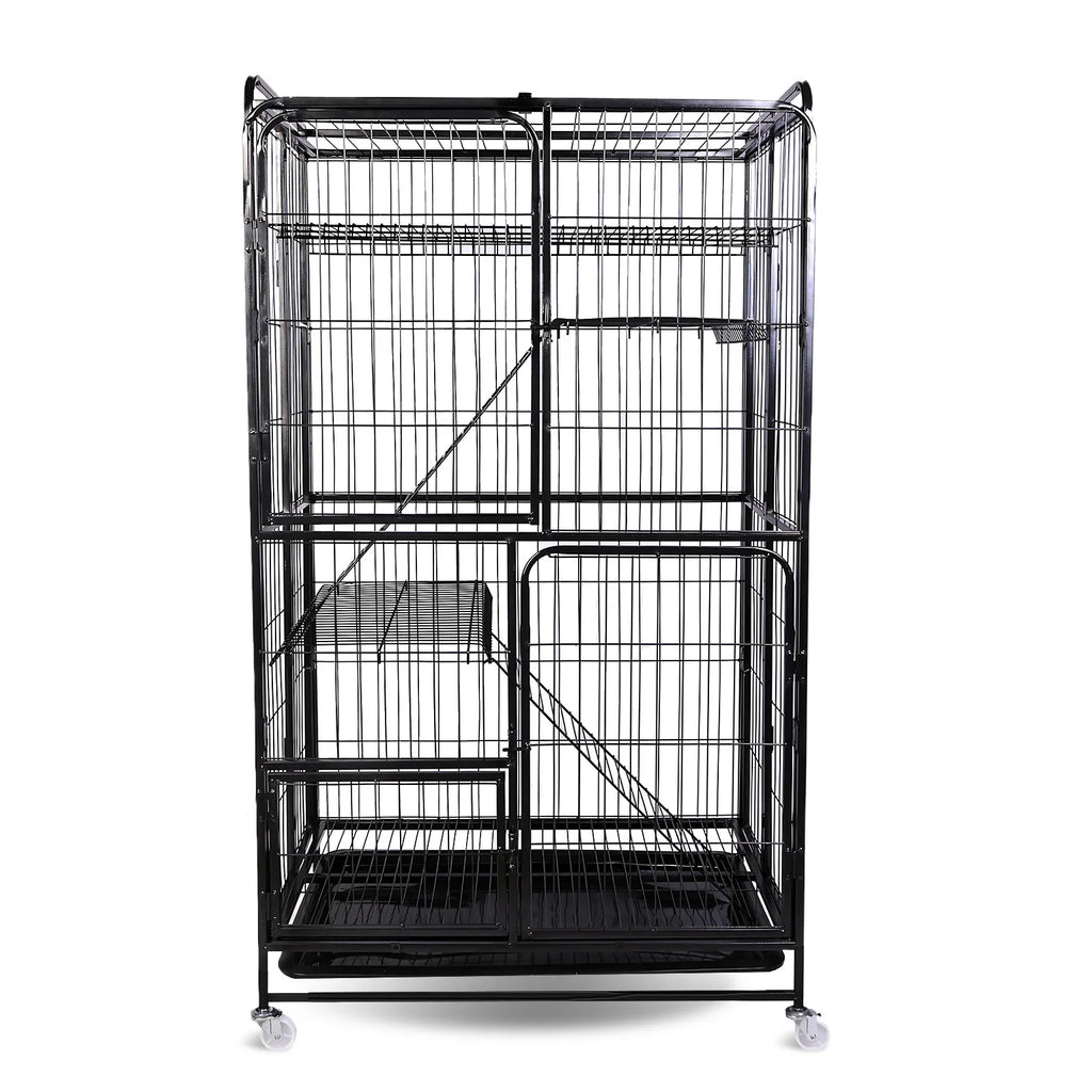 4-Tier Collapsible Cat Kennel with Wheels | Large Metal Crate Cat Kennel & Crate Oasis Select United States