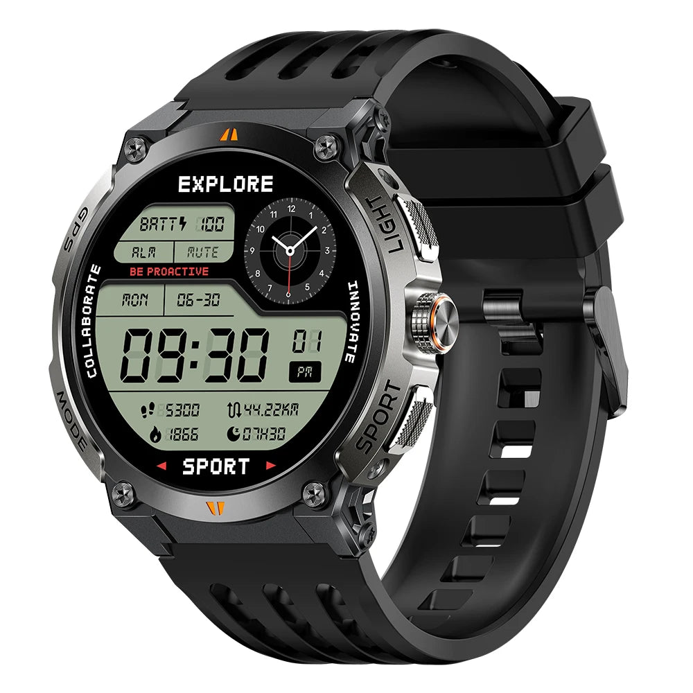 696 Watches AMOLED Screen Outdoor Sports GPS Compass Smart Watch Blue Tooth Call Heart Rate Sleep Waterproof Music Smartwatch Oasis Select BKBKS
