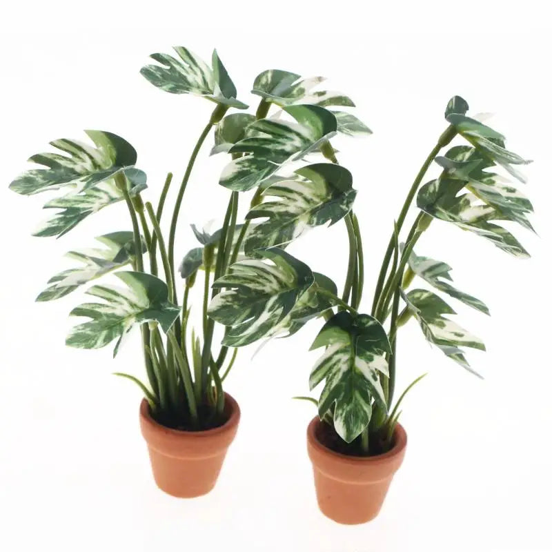 1/12 Scale Dollhouse Miniature Monstera Plant Potted Home Decoration Bonsai Garden Model Oasis Select