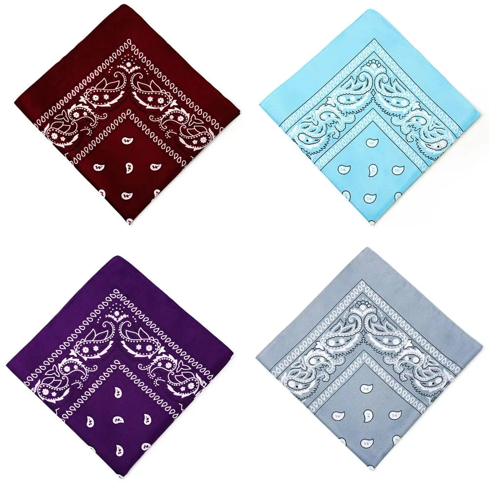 1/4/6Pcs Fashion Hip HopBlend Bandana Square Scarf Black Red Paisley Headband Printed For Women/Men/Boys/Girls Oasis Select mix 4pcs 3 55X55 cm