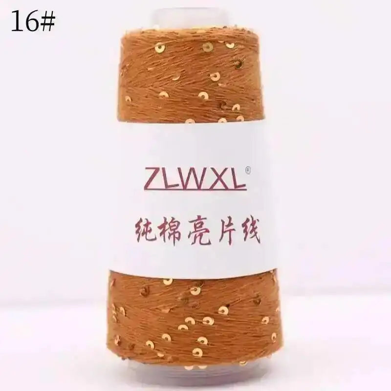 Sequin Cotton Yarn DIY Knitted Decoration Hand Crochet 400M