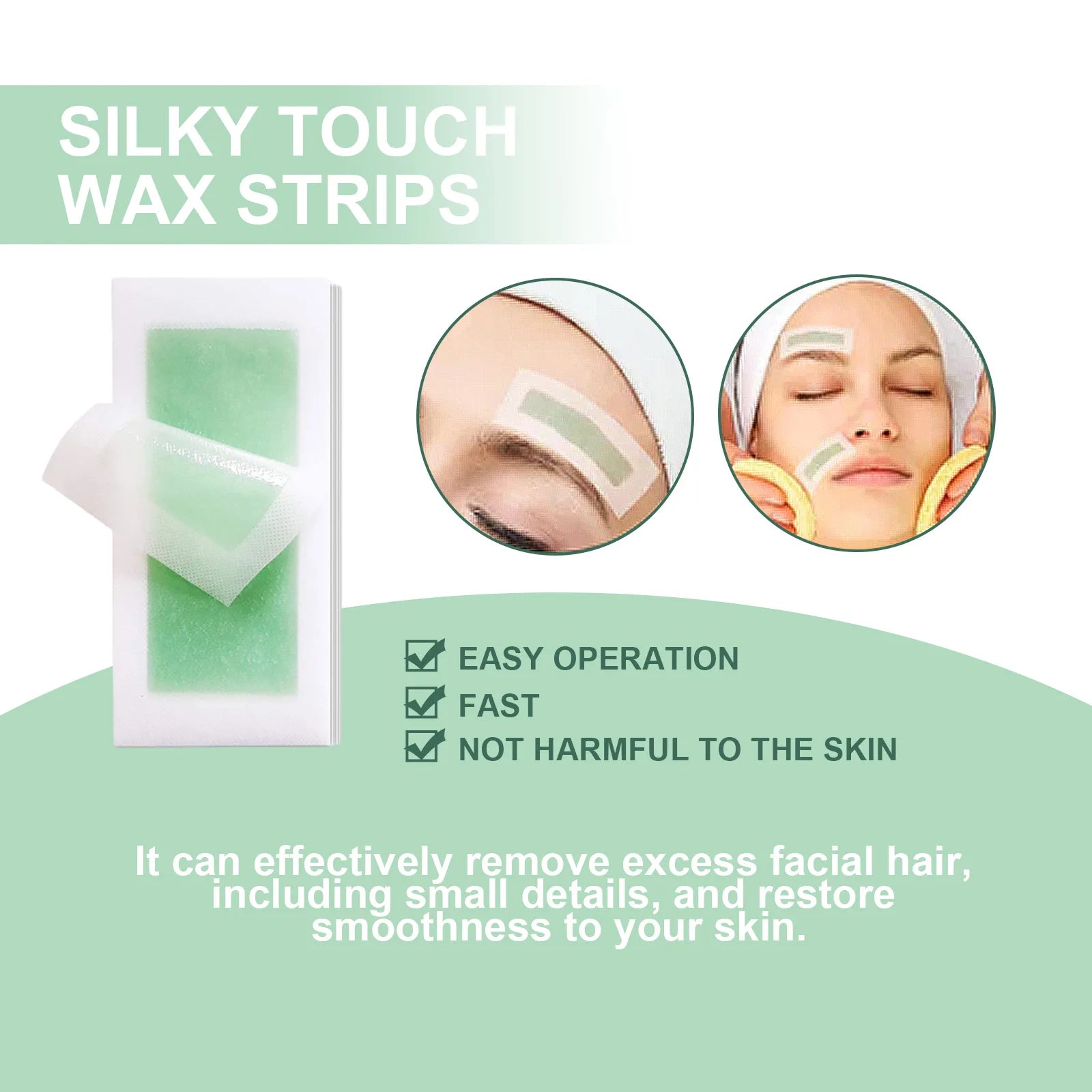 40-Pack Cold Wax Strips for Face, Legs & Body Hair Removal Depilatory Wax Strips Oasis Select