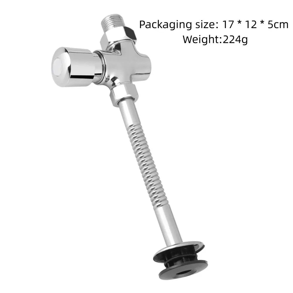 Zinc Alloy Button Urinal Flush Valve – Manual Delay Shutoff
