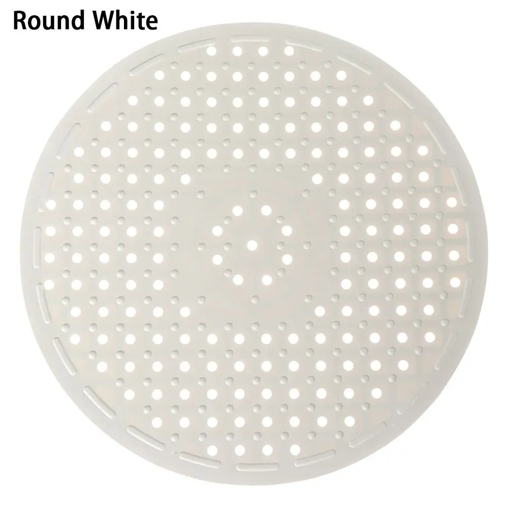 Multifunctional Rubber Sink Mat Non-Slip Durable Sink Strainer Drain Mats Protector Tableware Home & Kitchen Accessories Oasis Select White-Round