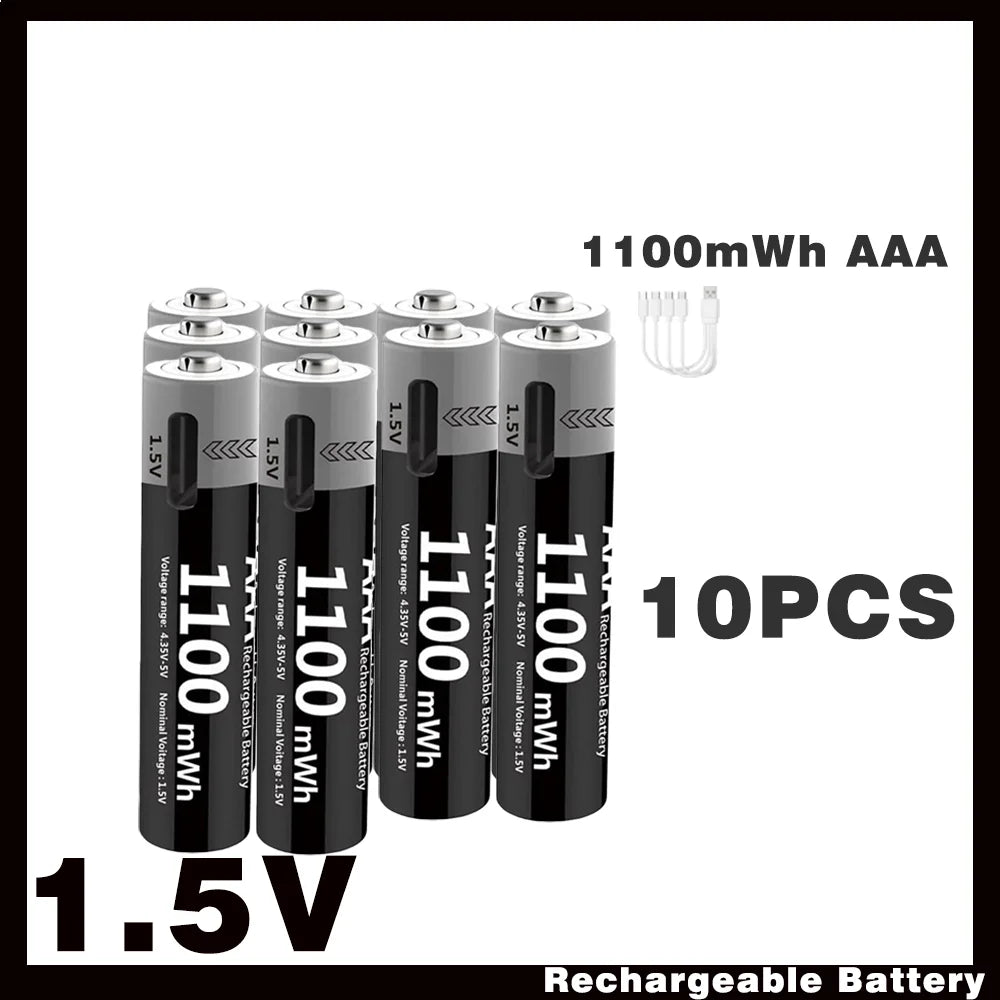 Li-ion AAA and AA Rechargeable Batteries USB Lithium-ion 3400mWh 1.5V AA Rechargeable Batteries+1100mWh 1.5V AAA Battery Oasis Select USB AAA 1100mWh 10PC