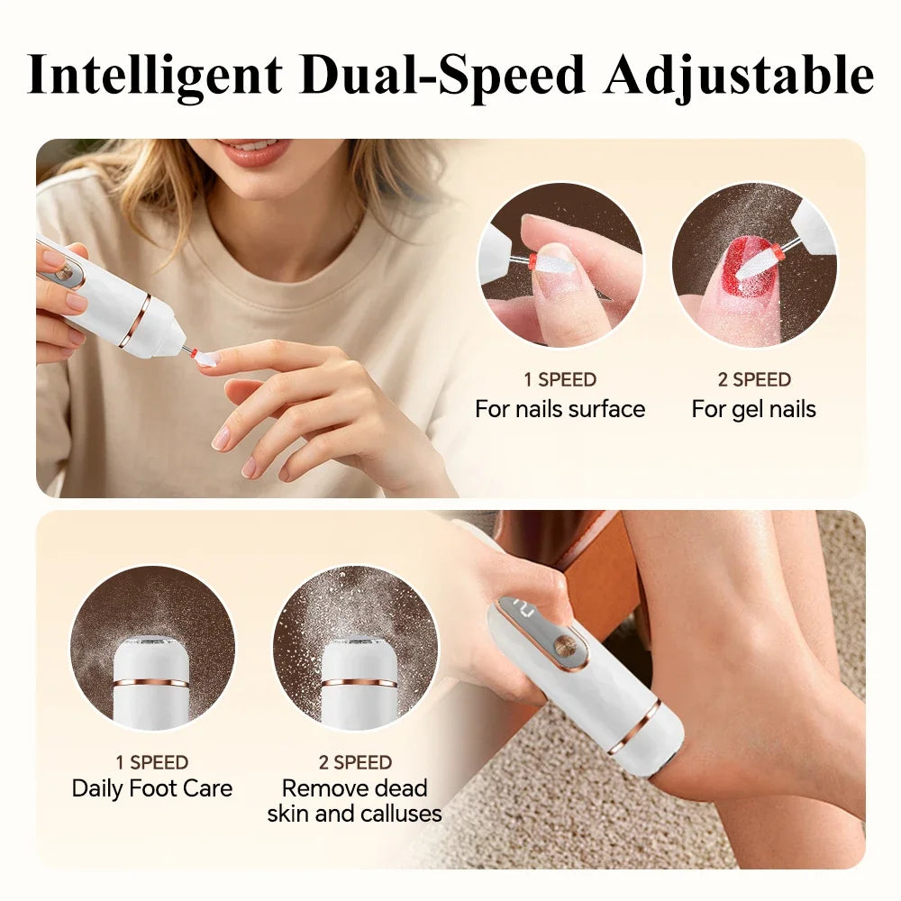 AFDEAL 2-in-1 Cordless Electric Nail Drill & Callus Remover Kit