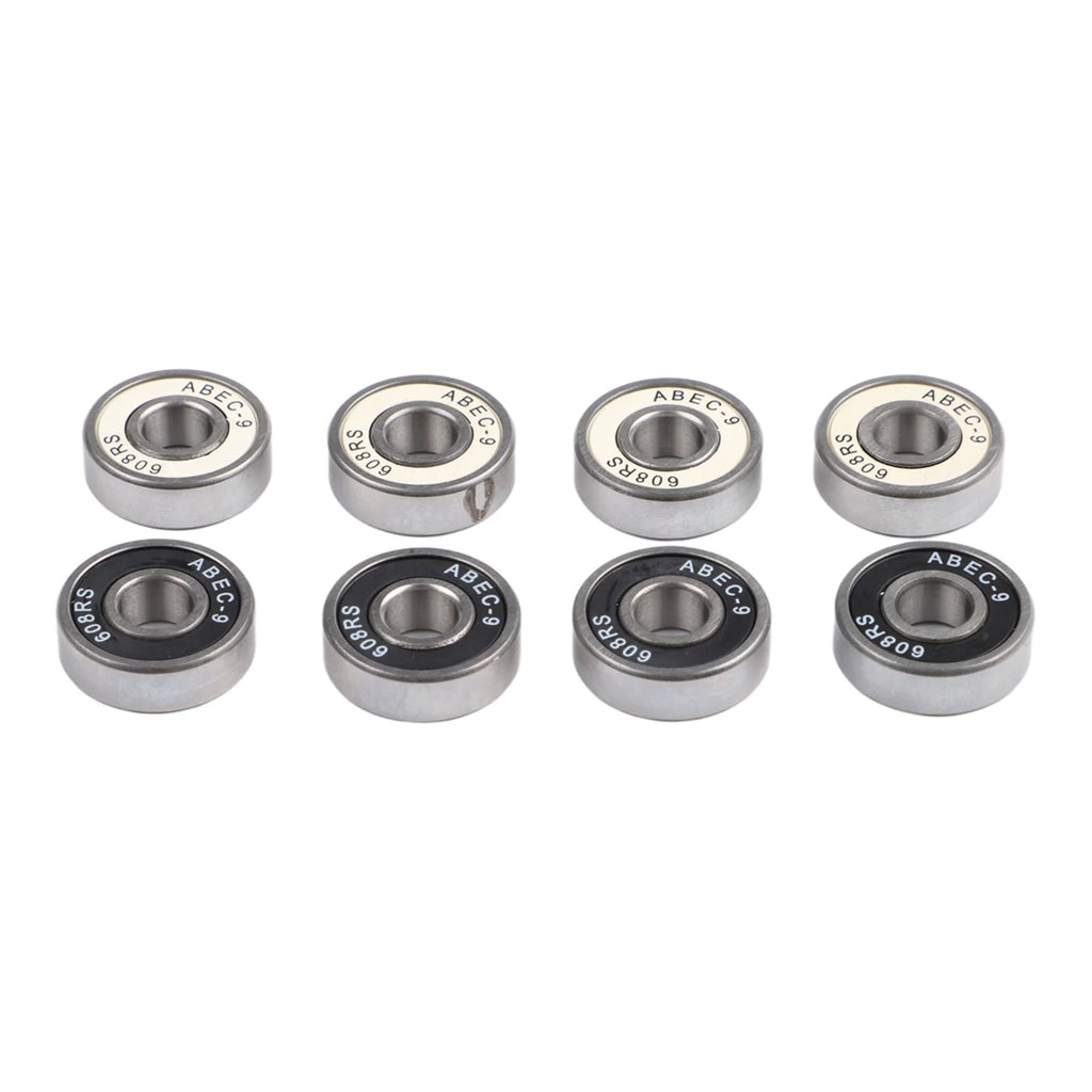 8pcs 608RS ABEC-9 Precision Skateboard Bearings Quiet Glide High Carbon Steel For Longboard Drift Board Roller Skates Upgrade Oasis Select