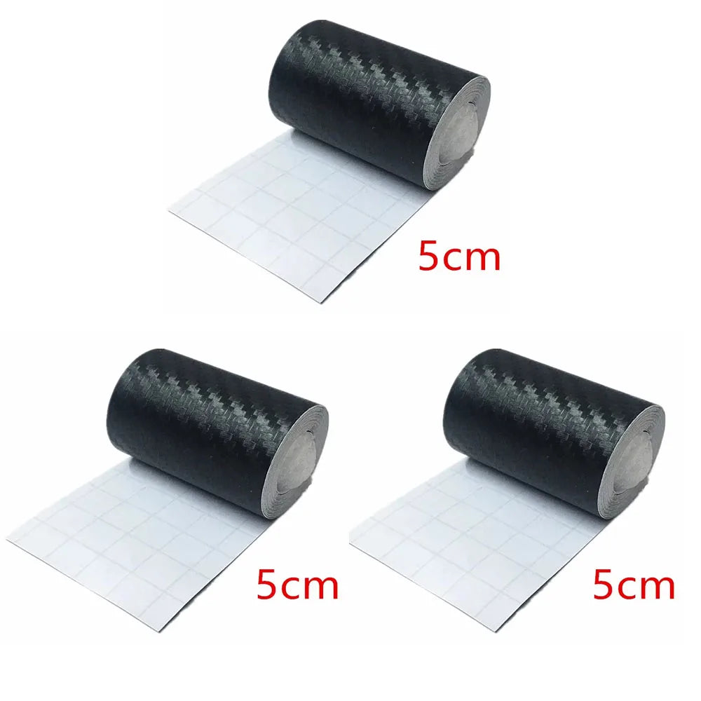 1/3Pcs Carbon Fiber Stickers Door Sill Anti-stepping Protector Trunk Bumper Side Mirror Anti Scratch Tape Auto Decals Oasis Select 5cm 3pcs Length 7m